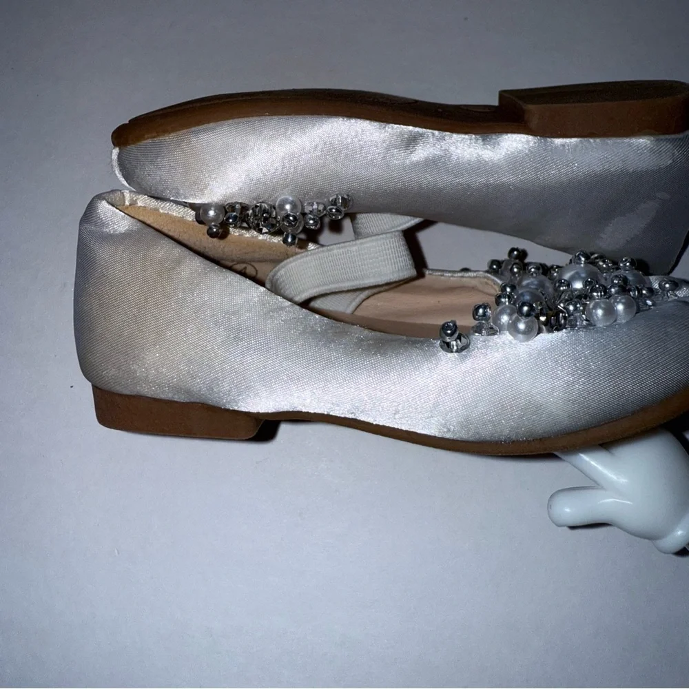 Embellished White Ballet Flats Dream Pairs Satin Beaded Dress Girl Toddler